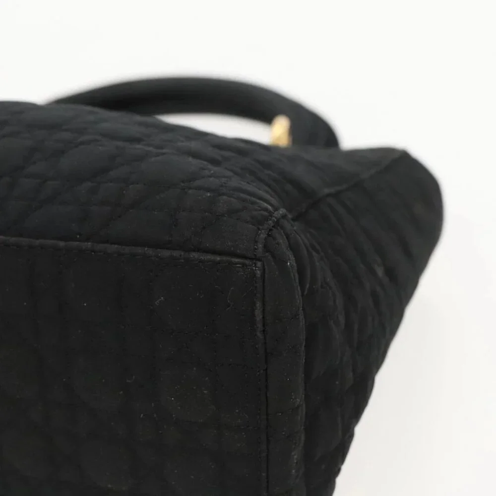 Christian Dior Canage Hand Bag Nylon Black Gold - Picture 9 of 14